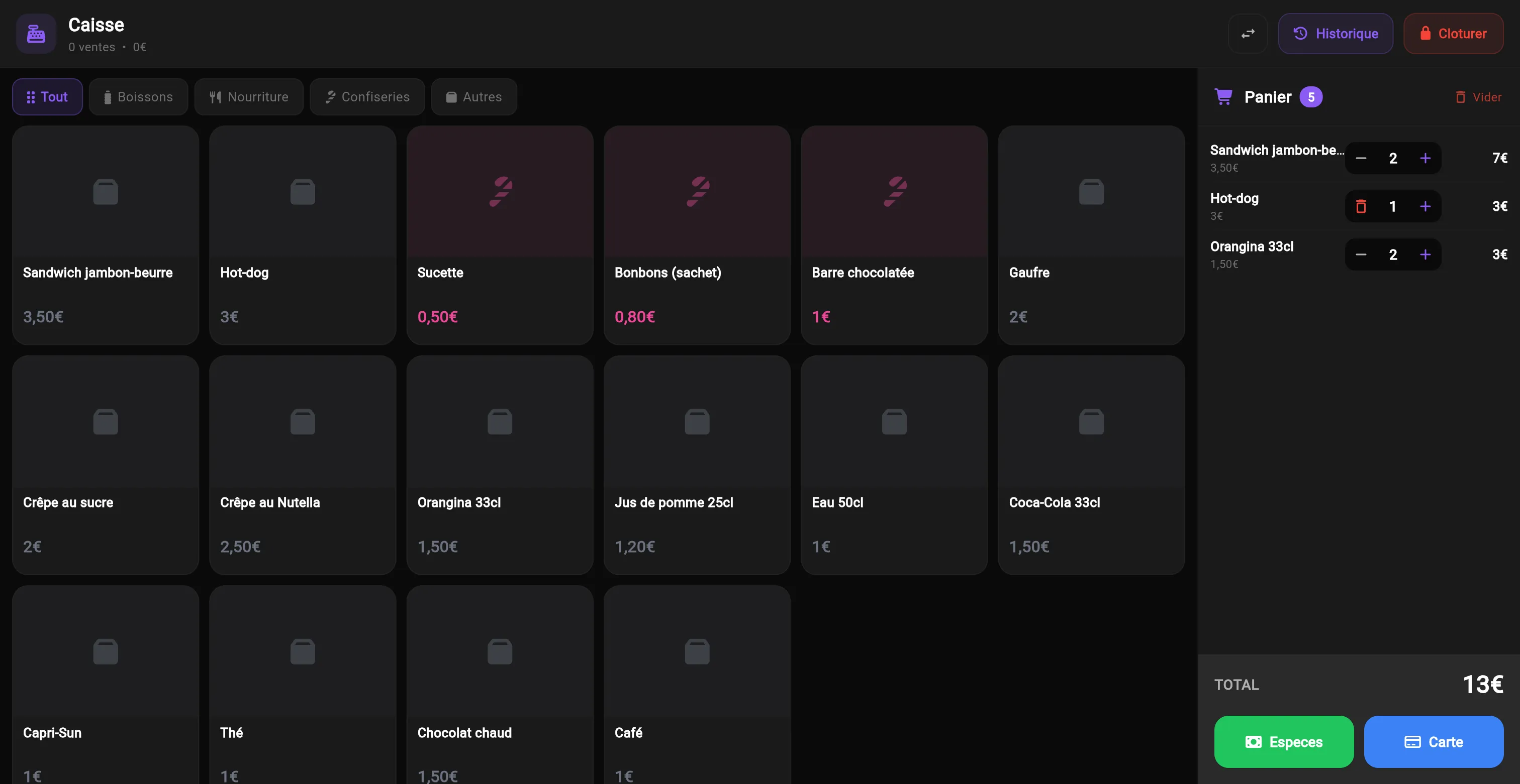 Bar & buvette connectés